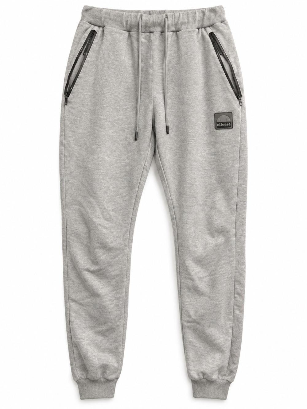 Ellesse Men’s Grey Jogger Sweatpants Zip Pockets Logo Athletic S